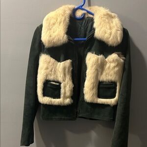 Vintage 1970s suede and real rabbit fur Jacket